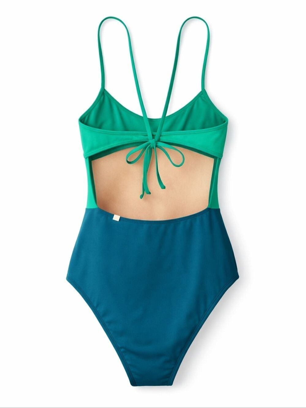 Summersalt The Swan Dive One-Piece Swimsuit Colorblock Green/Blue Size 2 NWT - Picture 3 of 7